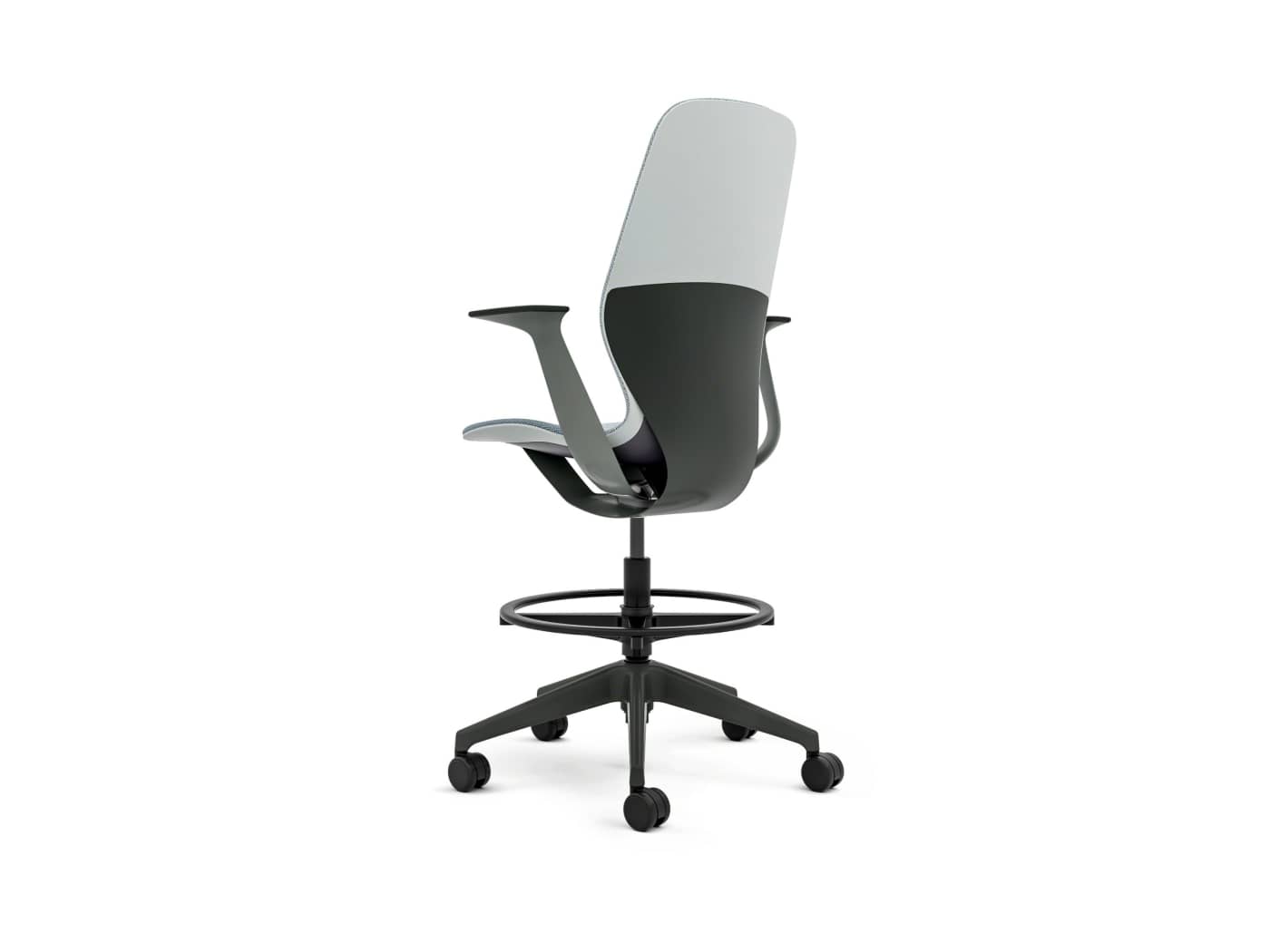 Steelcase SILQ stool with footring on white background