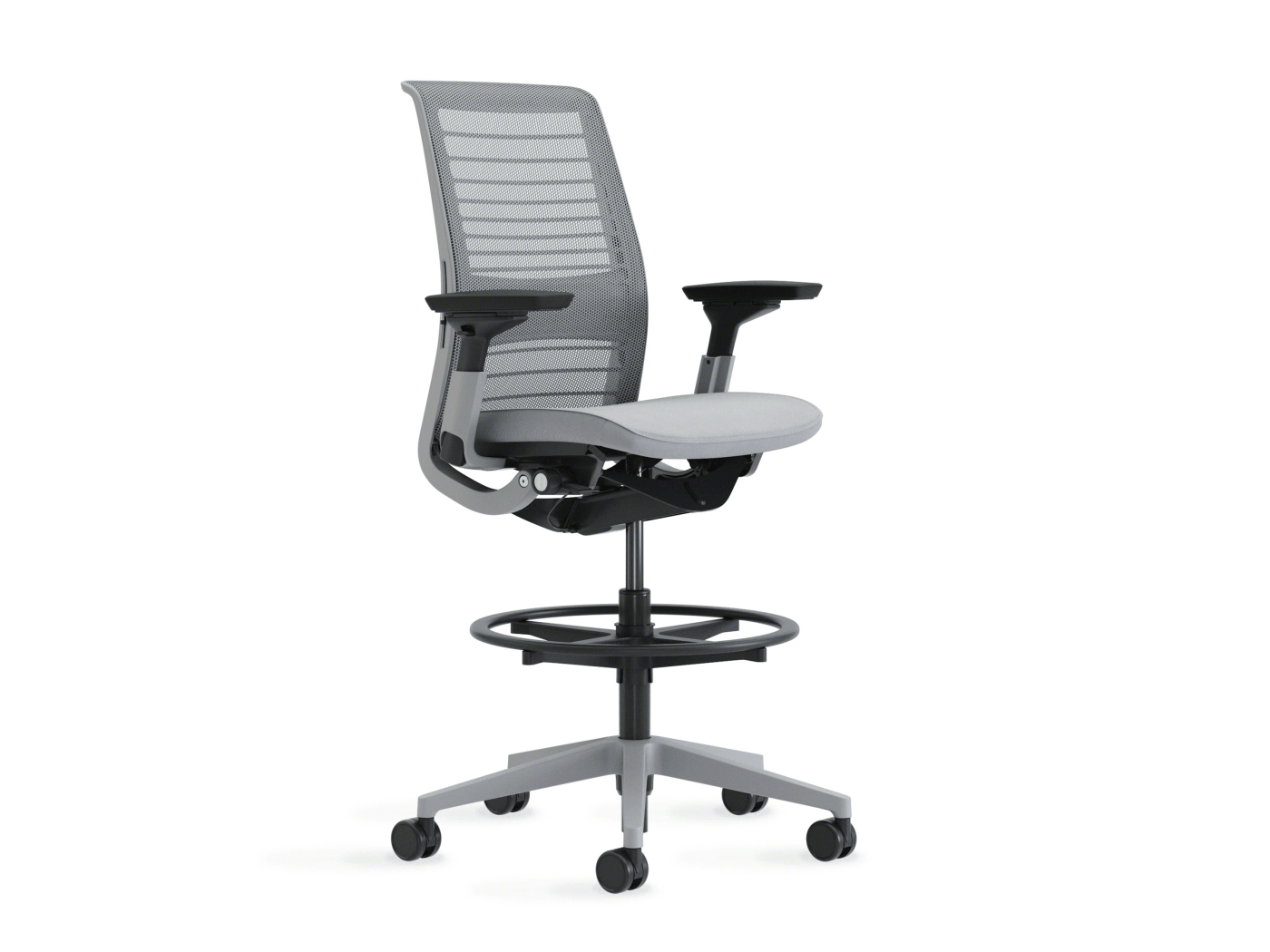 Steelcase Think stool with 3D knit back on white background