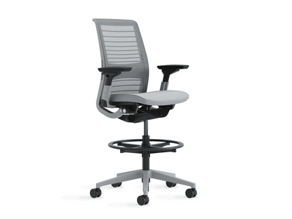 Steelcase Think stool with 3D knit back on white background