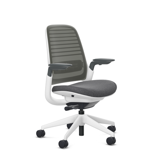 Steelcase Series 1 task chair, Billiard Ink upholstery with Graphite 3D Microknit back, on white