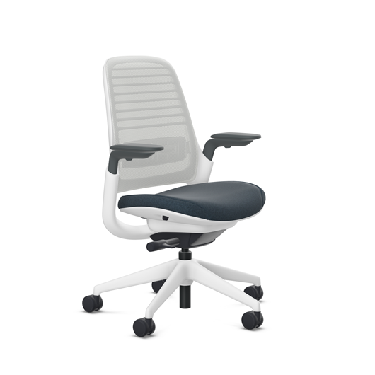 Steelcase Series 1 task chair, SoftNext Midnight upholstery with Seagull 3D Microknit back, on white