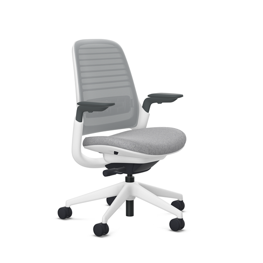 Steelcase Series 1 task chair, Billiard Pewter upholstery with Nickel 3D Microknit back, on white
