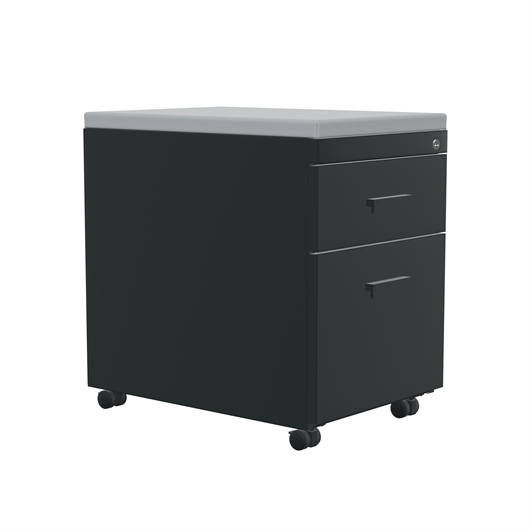 TS Series mobile pedestal with alpine cushion top, black finish