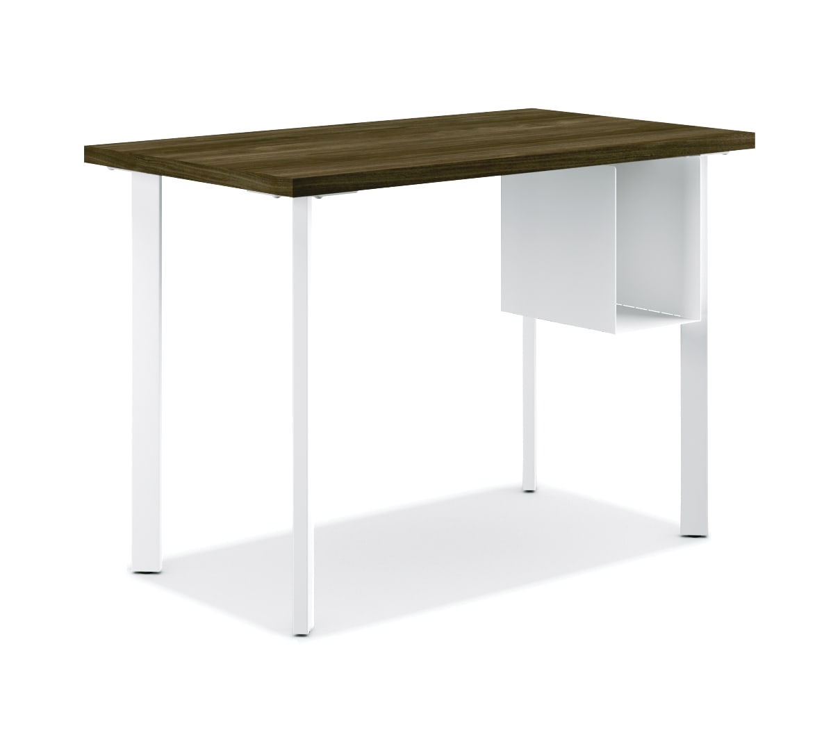 HON Coze table desk with U-storage, florence walnut