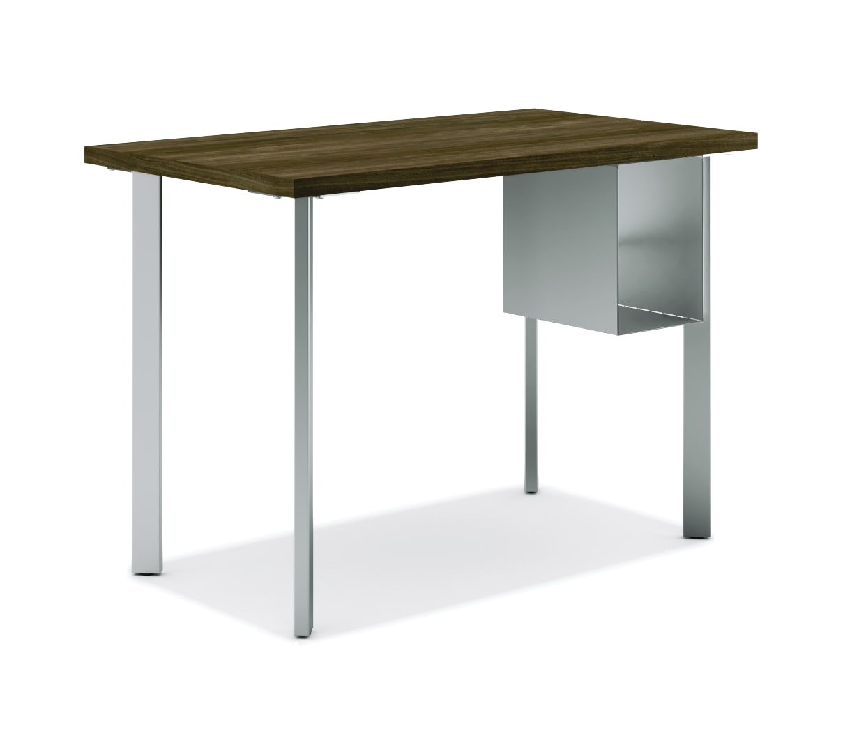 HON Coze table desk with U-storage, silver legs
