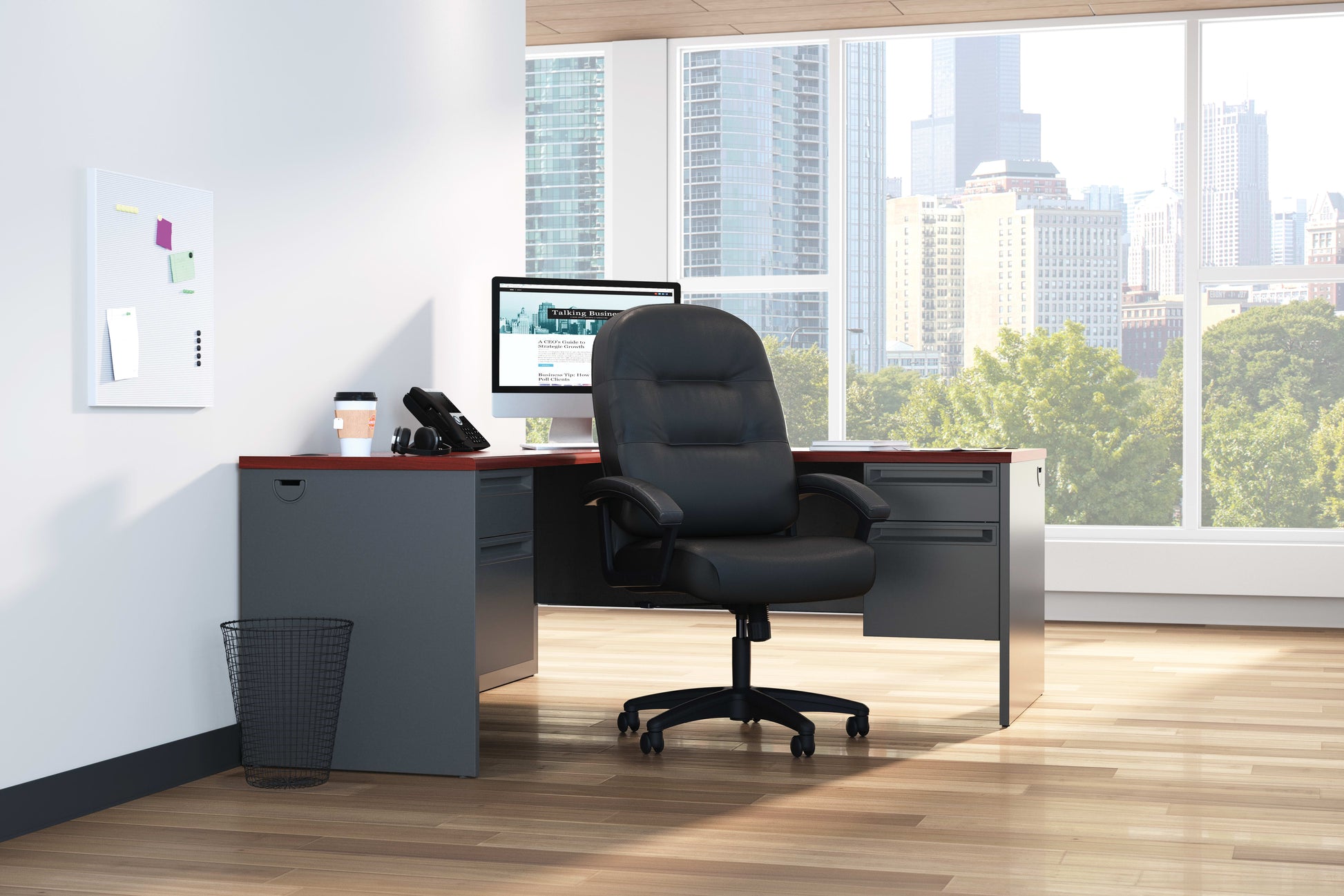 HON Pillow-Soft Leather Executive High-Back Chair