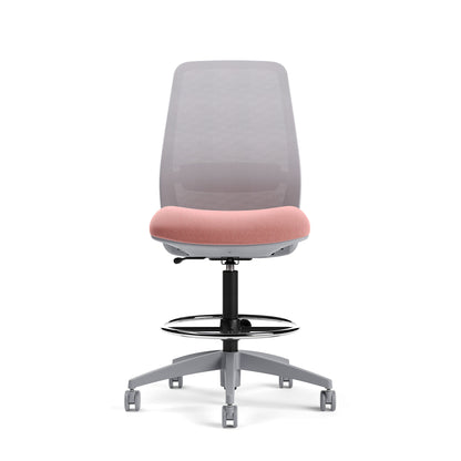 Noetic Mesh Back Task Stool model 6076NA studio render, front view