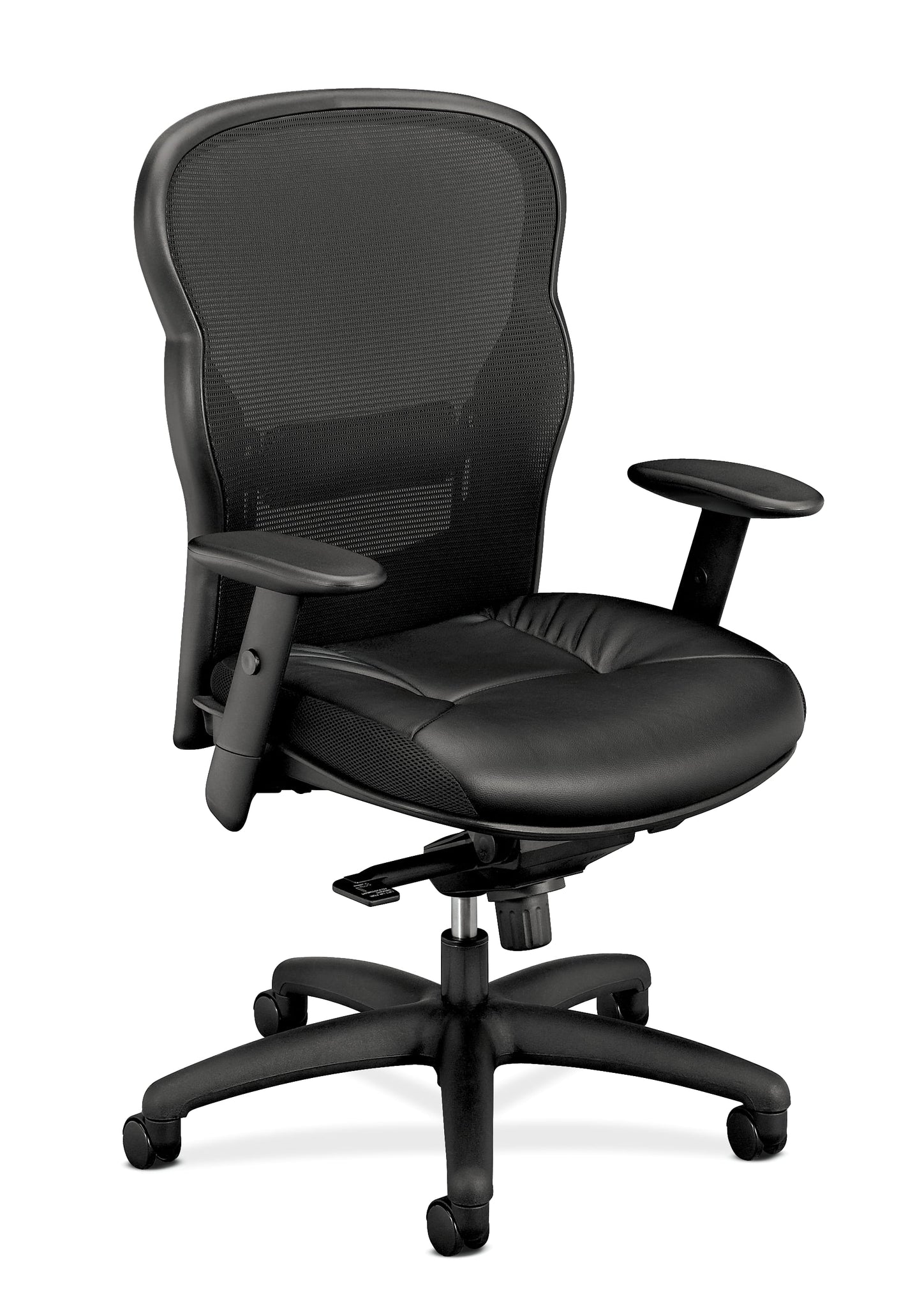 HON Wave Mesh High-Back Task Chair with Leather Seat