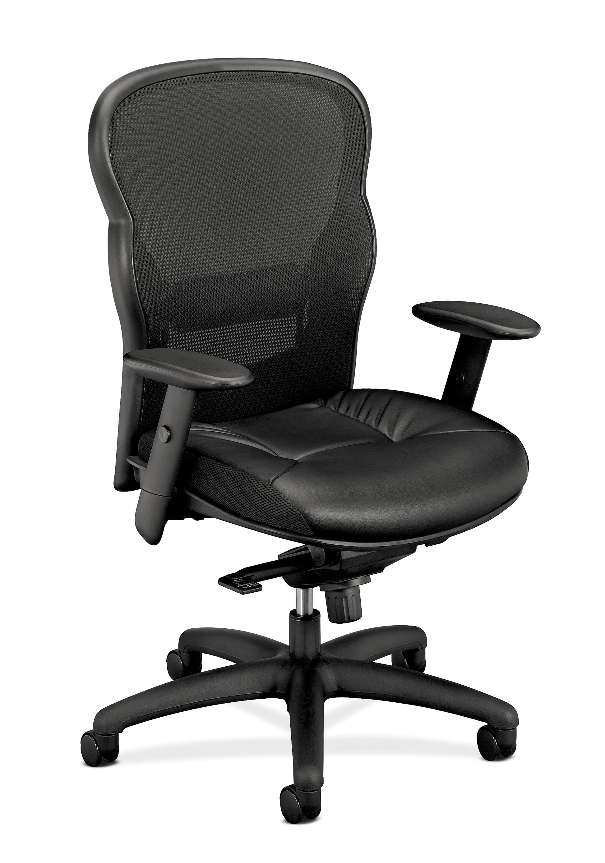 HON Wave Mesh High-Back Task Chair with Leather Seat