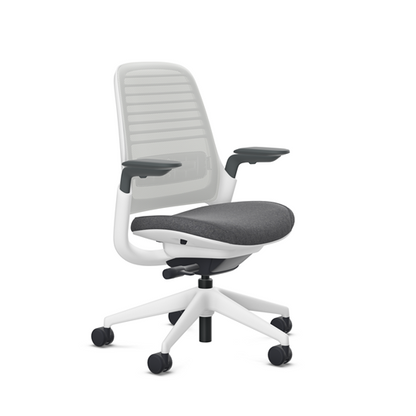 Steelcase Series 1 task chair, Billiard Ink upholstery with Seagull 3D Microknit back, on white