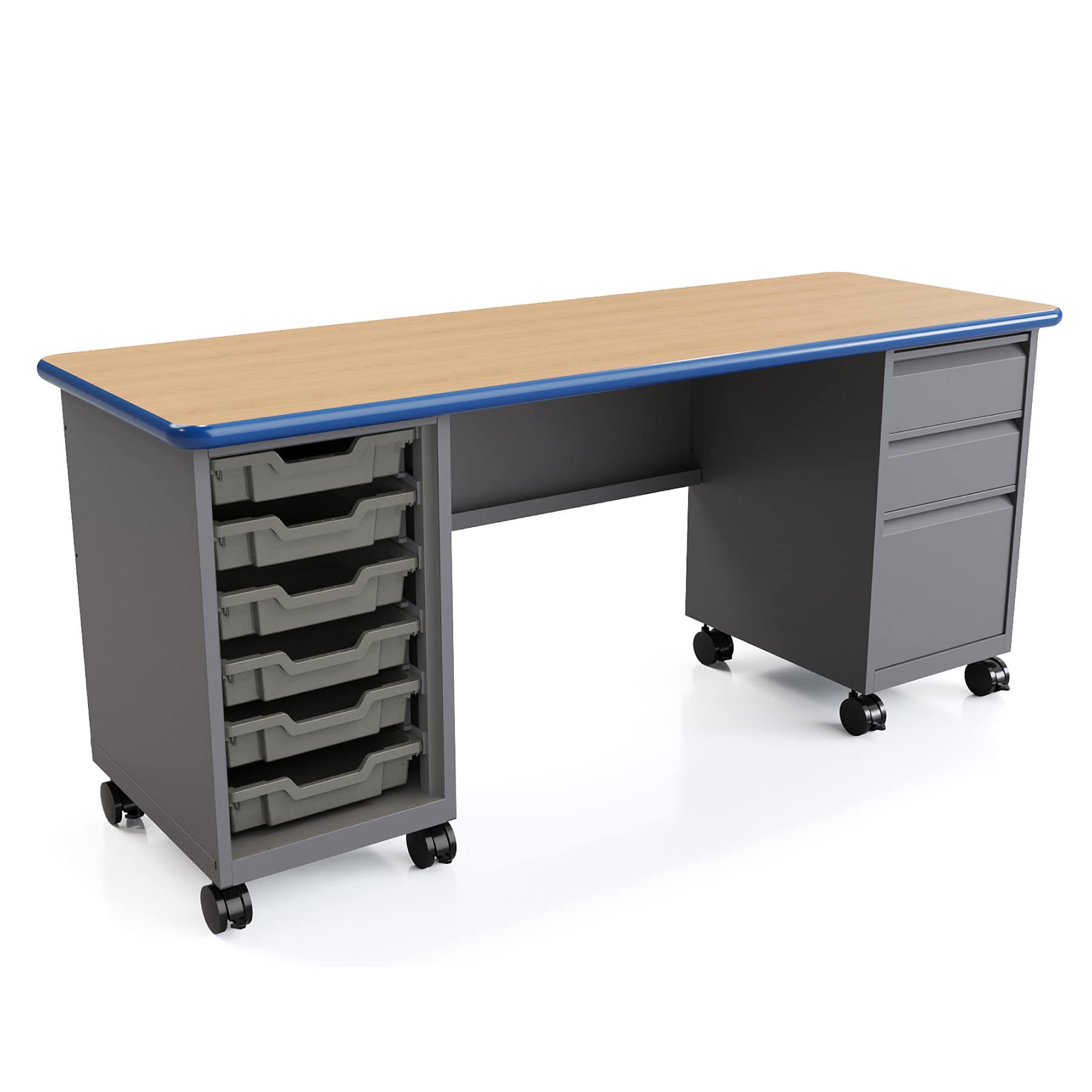 Smith System Cascade double-pedestal teacher desk
