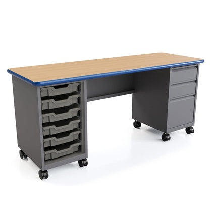 Smith System Cascade double-pedestal teacher desk